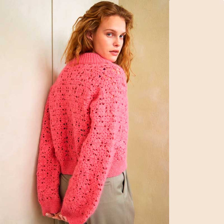 Hæklekit 2403-9 Fleur Cardigan i Tynd Peer Gynt og Tynd Silk Mohair