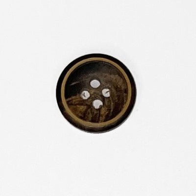 Hornknap i mørk horn, 15 mm - KreStoffer