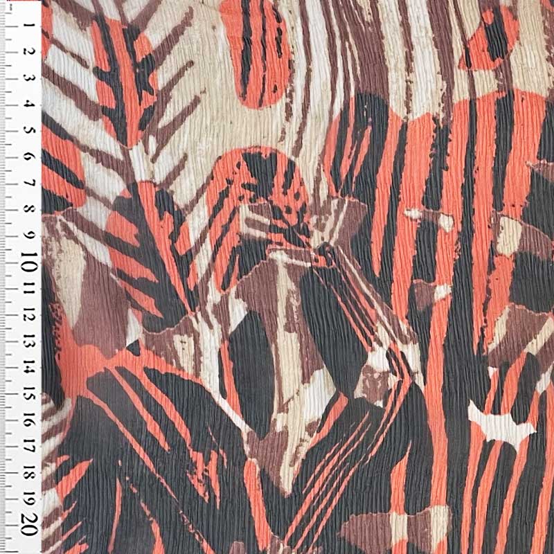 Italiensk silke chiffon med palmeblade - KreStoffer