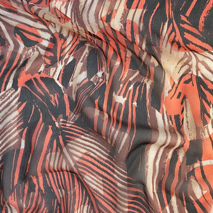 Italiensk silke chiffon med palmeblade