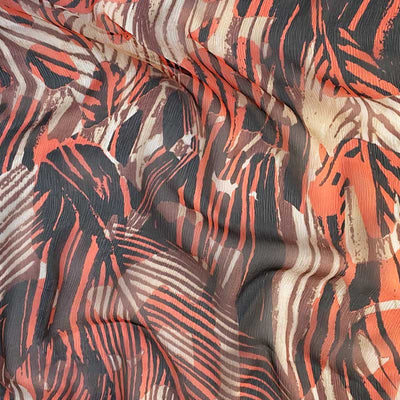 Italiensk silke chiffon med palmeblade - KreStoffer