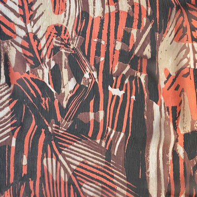 Italiensk silke chiffon med palmeblade - KreStoffer