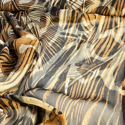 Italiensk silke chiffon med safari look - KreStoffer
