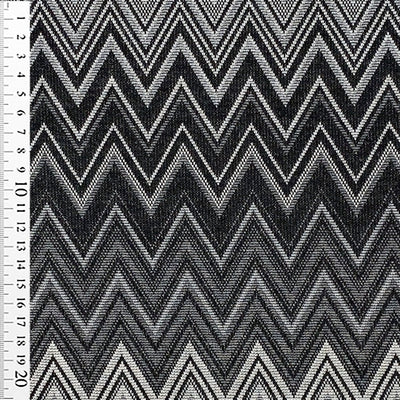 Jacquard strik med zig zag mønster, sort - KreStoffer