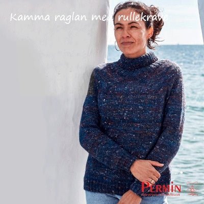 Kamma raglan med rullekrave fra Permin
