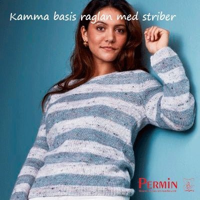 Kamma stribet raglan bluse fra Permin