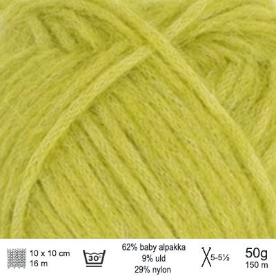 KOS garn fra Sandnes Garn farve Sunny lime KOS9825 - KreStoffer