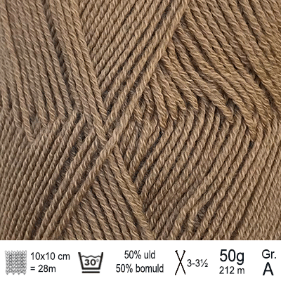 Lana Cotton 212 garn fra Hjertegarn farve Mørk beige LACO2133 - KreStoffer