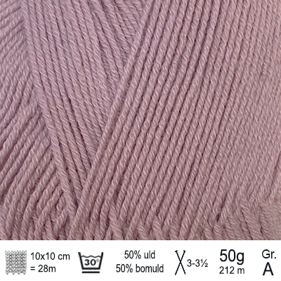Lana Cotton 212 garn fra Hjertegarn farve Gammel rosa LACO3304 - KreStoffer