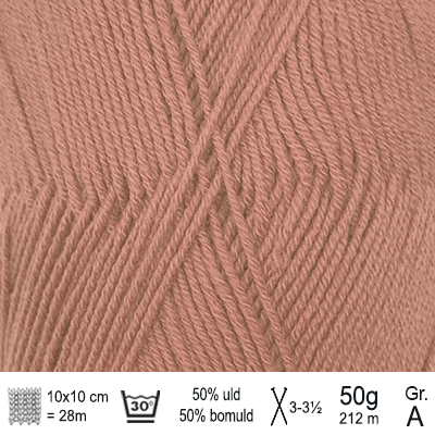 Lana Cotton 212 garn fra Hjertegarn farve Brunrosa LACO1514 - KreStoffer