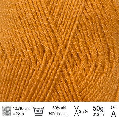 Lana Cotton 212 garn fra Hjertegarn farve Gurkemeje LACO3810 - KreStoffer