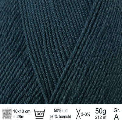 Lana Cotton 212 garn fra Hjertegarn farve Petrol LACO4220 - KreStoffer