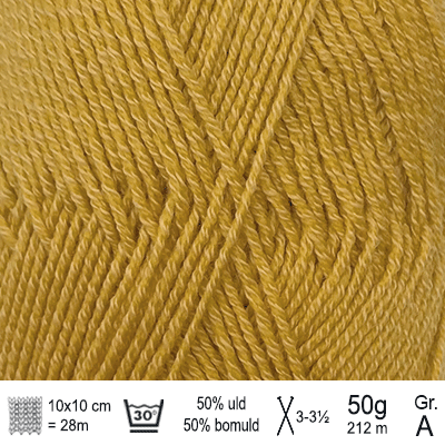 Lana Cotton 212 garn fra Hjertegarn farve Korn LACO1333 - KreStoffer