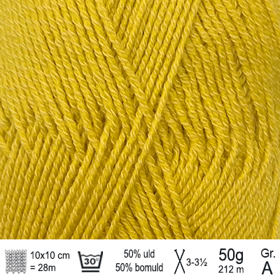 Lana Cotton 212 garn fra Hjertegarn farve Sennep LACO2676 - KreStoffer