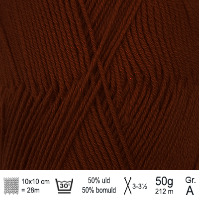Lana Cotton 212 garn fra Hjertegarn farve Rust LACO1321 - KreStoffer