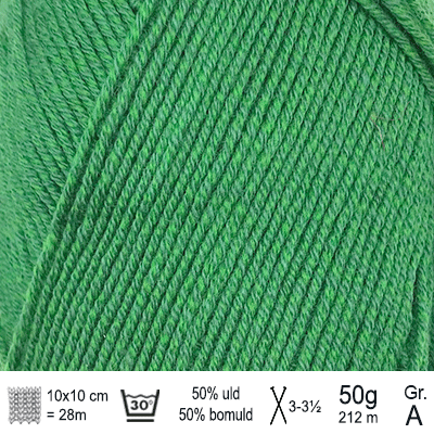 Lana Cotton 212 garn fra Hjertegarn farve Jadegrøn LACO0145 - KreStoffer
