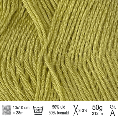 Lana Cotton 212 garn fra Hjertegarn farve Grøn lime LACO0636 - KreStoffer