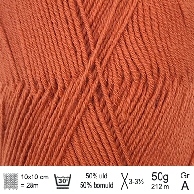 Lana Cotton 212 garn fra Hjertegarn farve Orange LACO1343 - KreStoffer
