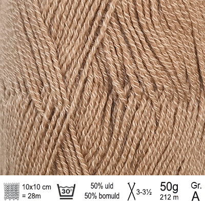 Lana Cotton 212 garn fra Hjertegarn farve Ler LACO1309 - KreStoffer