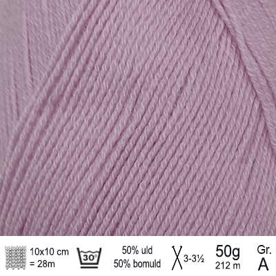 Lana Cotton 212 garn fra Hjertegarn farve Lys lavendel LACO3906 - KreStoffer