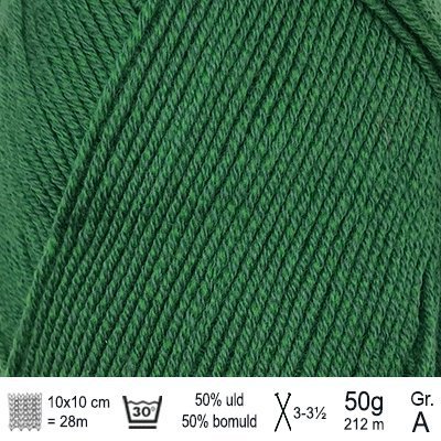 Lana Cotton 212 garn fra Hjertegarn Grøn