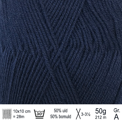Lana Cotton 212 garn fra Hjertegarn farve Marine LACO1660 - KreStoffer