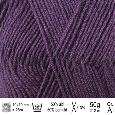 Lana Cotton 212 garn fra Hjertegarn farve Aubergine LACO3714 - KreStoffer