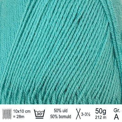 Lana Cotton 212 garn fra Hjertegarn Turkis
