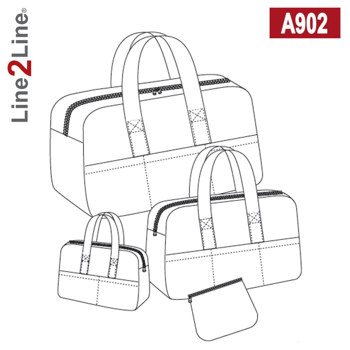 Line2Line A902 Rejse- weekendtasker, toilettaske og kosmetikpung