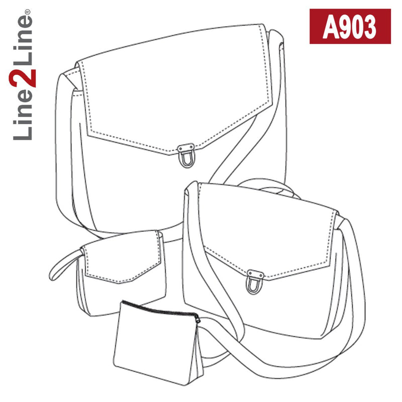 Line2Line A903 Hverdagstaske, computertaske, clutch og kosmetikpung - KreStoffer