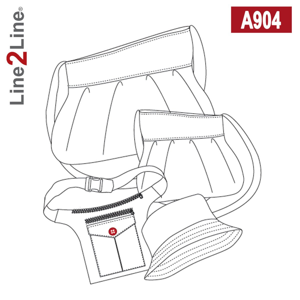 Line2Line A904 Strandtaske, bumbag og bøllehat