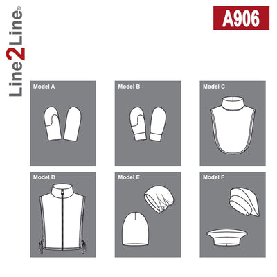 Line2Line A906 Luffer, halsedisser, beanie og baret - KreStoffer