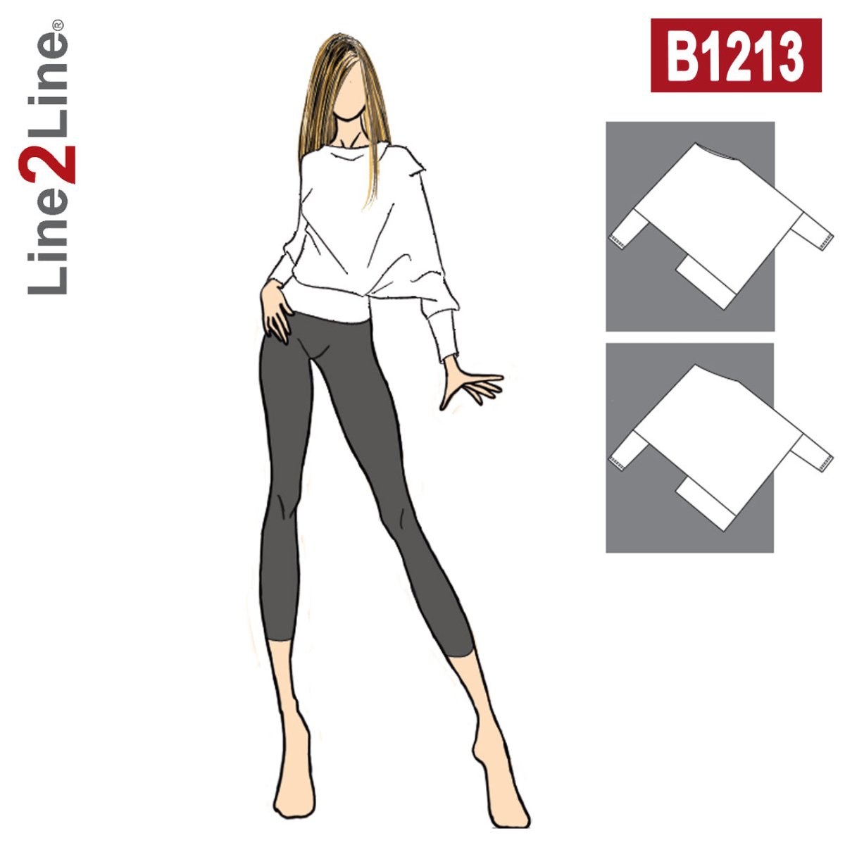Line2Line B1213 Asymetrisk "firkant" bluse