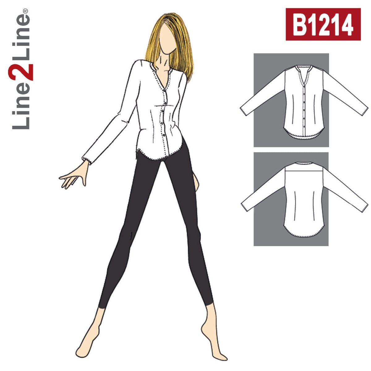 Line2Line B1214 Skjorte med rund krave