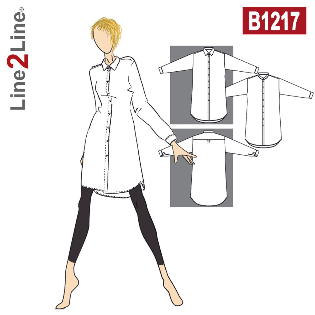 Line2Line B1217 Storskjorte med klassisk krave