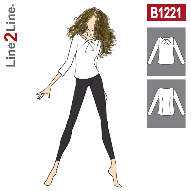 Line2Line B1221 Bluse med tullipanlæg - KreStoffer