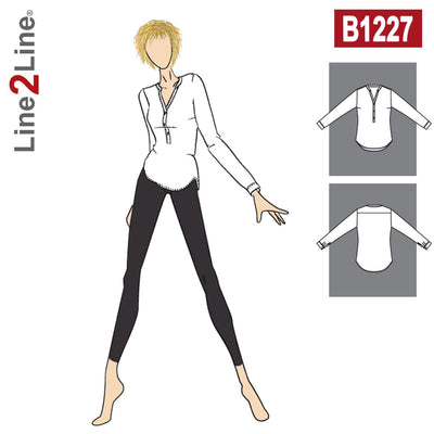 Line2Line B1227 Skjorte med stolpelukning - KreStoffer