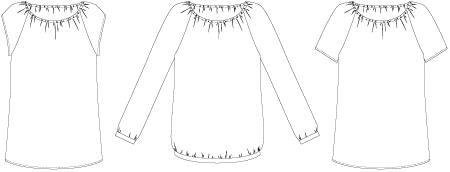 Line2Line B1229 Raglan bluse med elastik