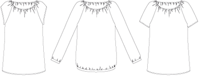 Line2Line B1229 Raglan bluse med elastik - KreStoffer