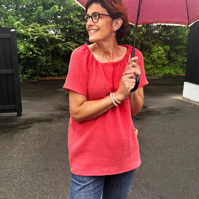 Line2Line B1229 Raglan bluse med elastik - KreStoffer