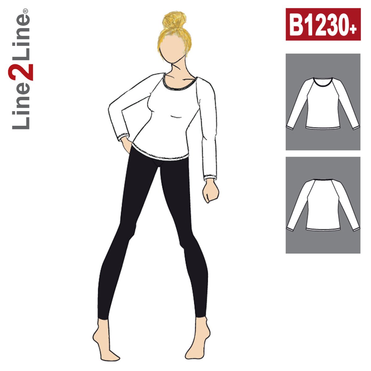 Line2Line B1230 Raglan t-shirt - PLUS
