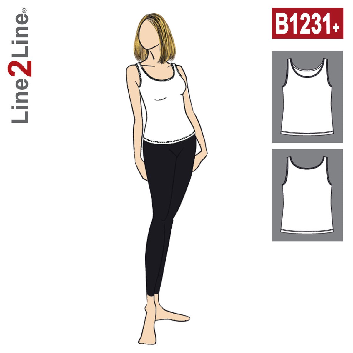 Line2Line B1231 Tank top - PLUS SIZE