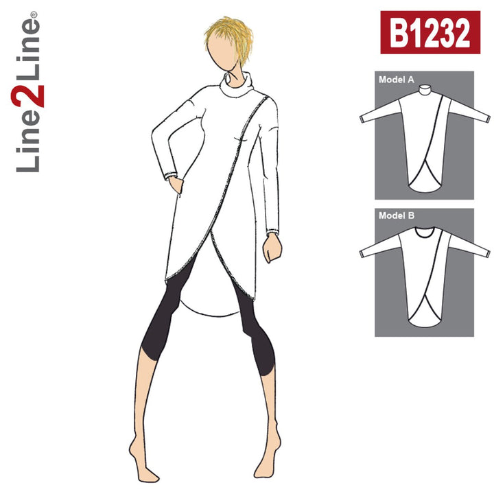 Line2Line B1232 Bluse med dobbelt forstykke