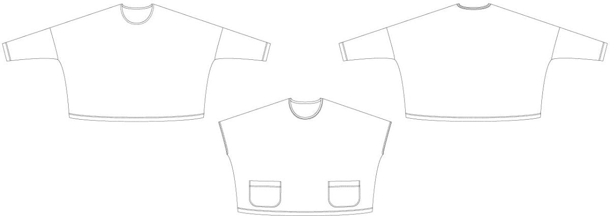 Line2Line B1235 Oversize Bluse med lommer