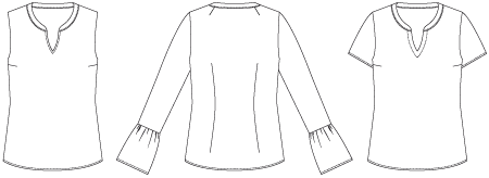 Line2Line B1238 Bluse med flæseærmer og krave - KreStoffer