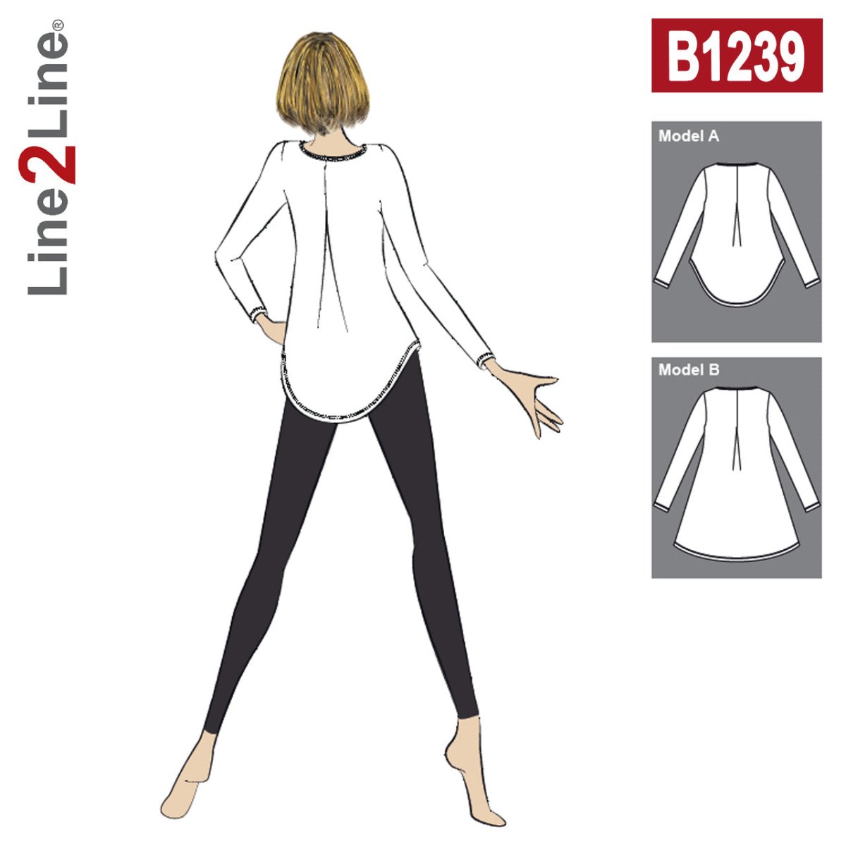 Line2Line B1239 Bluse med wienerlæg i ryggen