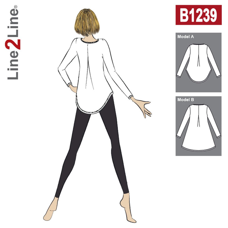 Line2Line B1239 Bluse med wienerlæg i ryggen - KreStoffer