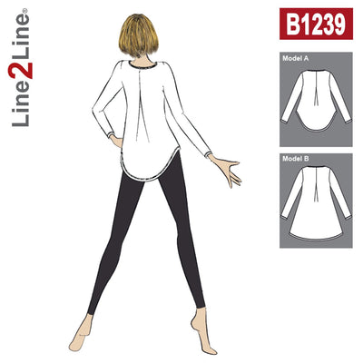 Line2Line B1239 Bluse med wienerlæg i ryggen - KreStoffer