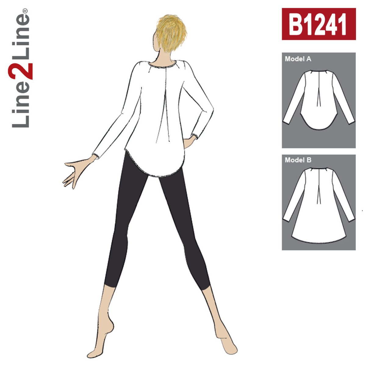 Line2Line B1241 Bluse med wienerlæg i ryggen