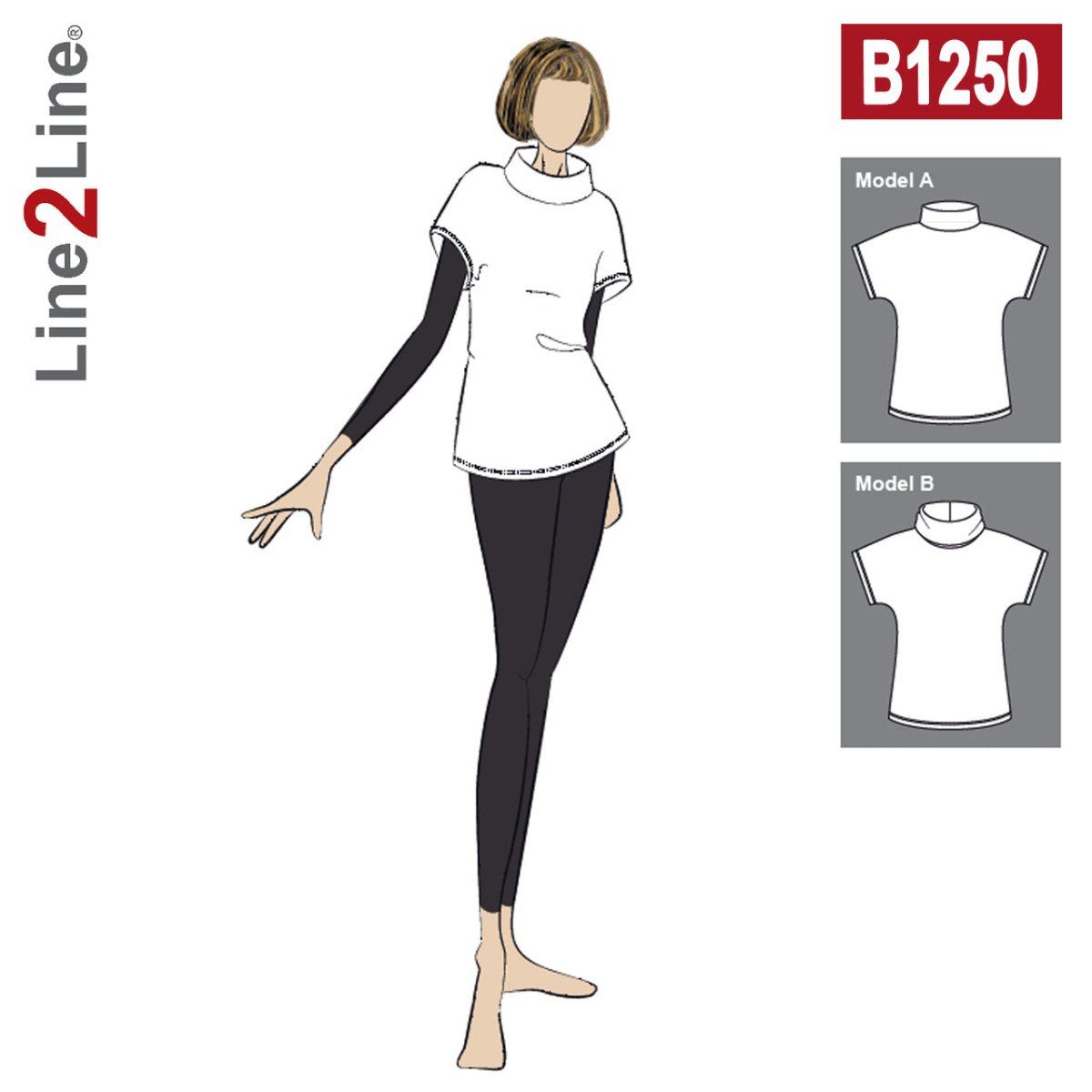 Line2Line B1250 Vest med vingeærme og krave